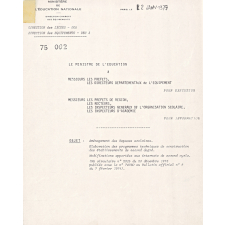 Instructions relatives à l'élaboration des programmes de constructions scolaires.