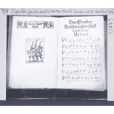 Elzacher Fastnacht, Narrenbuch : Seite mit dem Nachtwächterlied = Carnaval d'Elzach, Livre des fous : page de la chanson du gardien de nuit