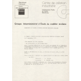 Groupe Interministériel d'Etude du mobilier scolaire. Résultat de l'appel d'offres-concours mobilier scolaire.