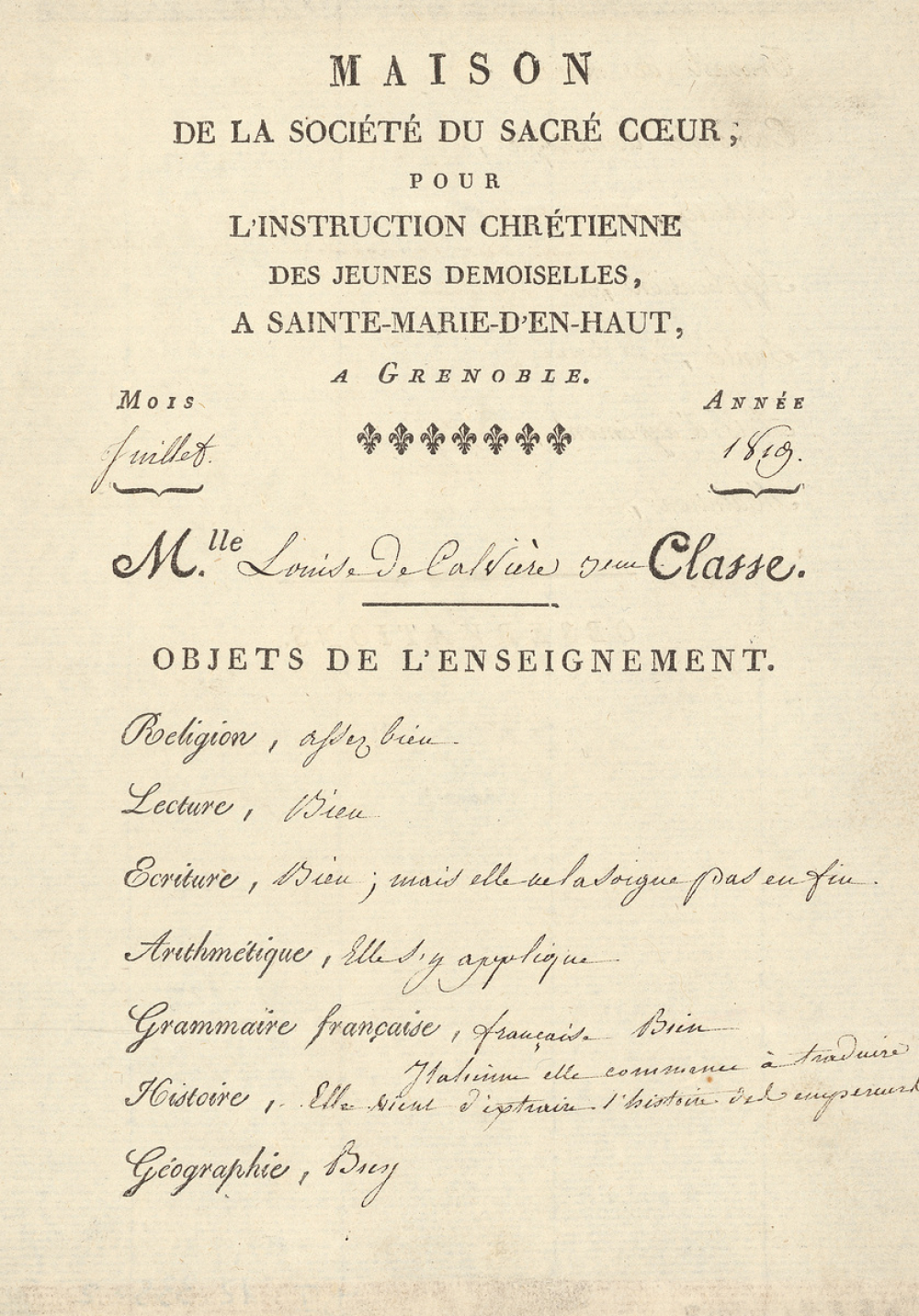 Bulletin mensuel de la Maison de la Société du Sacré-Coeur à Grenoble. 