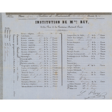 Bulletin mensuel de l'Institution de Madame Rey à Auteuil.