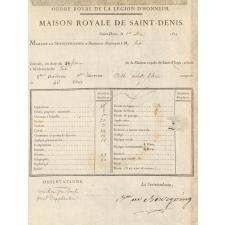 Extrait du Tableau hebdomadaire de la Maison Royale de Saint-Denis.