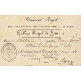 Billet d'Admission au Concours Général. 