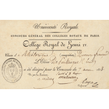 Billet d'Admission au Concours Général.