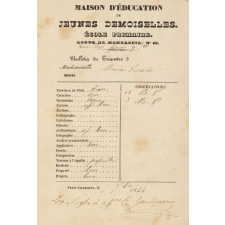 Bulletin trimestriel de la Maison d'Éducation de jeunes demoiselles du Petit-Charonne.