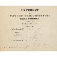 Bulletin mensuel de la Maison d'Éducation de jeunes demoiselles du Petit-Charonne.