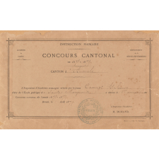 Diplôme de 1er accessit du Concours Cantonal du canton d'Aumale. 