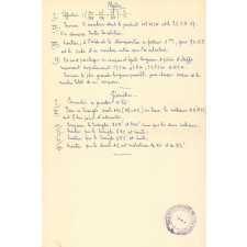 Composition de mathématiques. Liste de notes de la classe de 4e B3. Lycée Pasteur. Neuilly-sur-Seine. 1959. 