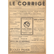 Le corrigé. Journal des Examens de la Ville de Paris et du Département de la Seine.