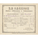 Bulletins hebdomadaires. La Sagesse. Maison d'Education à Valenciennes. 