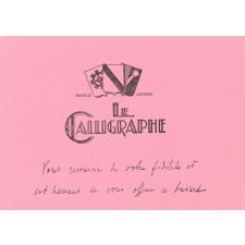 Buvard publicitaire le Calligraphe