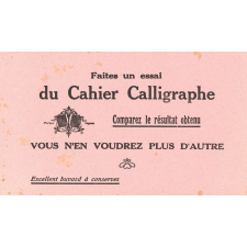 Buvard publicitaire cahier Calligraphe