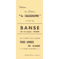 Buvard publicitaire le Calligraphe