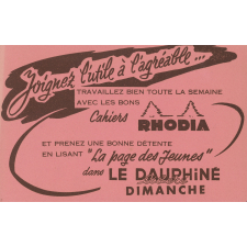 Buvard publicitaire pour les cahiers Rhodia