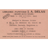 Buvard publicitaire pour la librairie-papeterie Delas