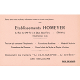 Buvard publicitaire pour les établissements Homeyer