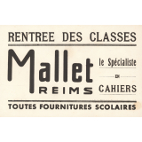 Buvard publicitaire pour la papeterie Mallet
