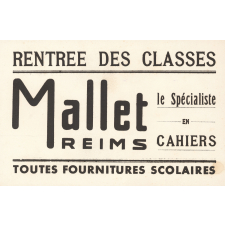 Buvard publicitaire pour la papeterie Mallet
