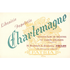 Buvard publicitaire pour la librairie papeterie Charlemagne