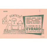 Buvard publicitaire : librairie Evrard