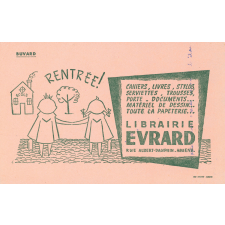 Buvard publicitaire : librairie Evrard