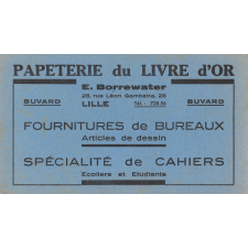 Buvard publicitaire : Papeterie du Livre d'Or