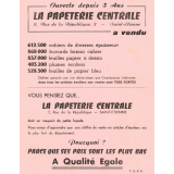 Buvard publicitaire : La papeterie centrale
