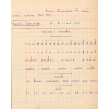 Cahier de roulement n° 1