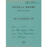 Cahier de roulement : n°1