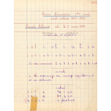 Cahier de roulement n° 1