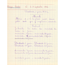 Cahier de roulement n° 6