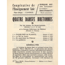 Quatre danses bretonnes. Le passe pied de Plaintel 
