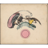 Planche d'anamorphose : Oiseau et serpent
