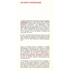 INRDP. Institut national de Recherche et de Documentation pédagogique.