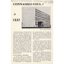 Bulletin d'informations municipales de Mont-Saint-Aignan. N° 63, fév. 1973. Connaissez-vous… ? …le CRDP.
