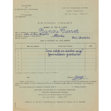 Demande de prêt de livre scolaire à l'I.P.N. par un élève du Dahomey. 