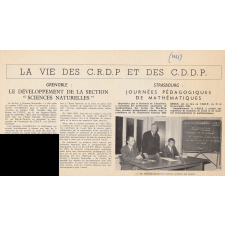 La vie des C.R.D.P et des C.D.D.P.