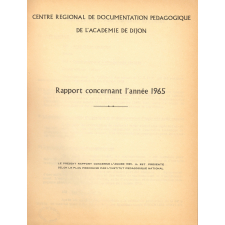 Note concernant les activités du C.R.D.P. de Dijon du 1er janvier au 31 décembre 1965.