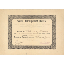 Diplôme de deuxième accessit en Dessin industriel et Aquarelle de la Société d'Enseignement Moderne.