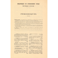 Catalogue de la Bibliothèque de l'Enseignement Public. Périodiques.