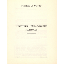 L'Institut Pédagogique National.