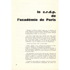 Le C.R.D.P. de l'académie de Paris.