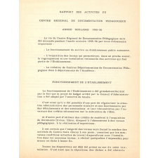 Rapport des activités du Centre Régional de Documentation Pédagogique. Académie de Toulouse. Année scolaire 1955-1956.