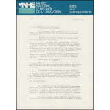 Musée national d'Histoire de l'Éducation - Lettre aux correspondants - N° 1 novembre 1978.