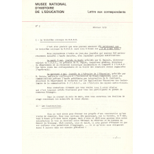 Musée national d'Histoire de l'Éducation - Lettre aux correspondants - N° 2 février 1979.