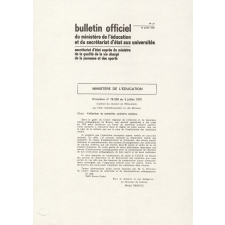 Lettre du directeur du C.R.D.P. aux maires et chefs d'établissement - En annexe, circulaire ministérielle du 3 juillet 1975.