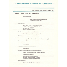Musée national d'Histoire de l'Éducation - Compte rendu d'activité 1976.