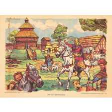 Tableau mural. Une villa mérovingienne.