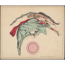 Planche d'anamorphose : Femme élégante