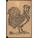 Modèle perforé pour apprendre à dessiner : coq